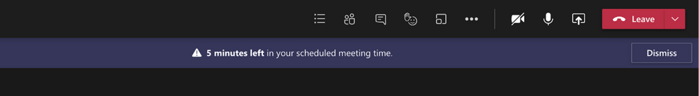 Microsoft Teams - Melding van einde vergadering